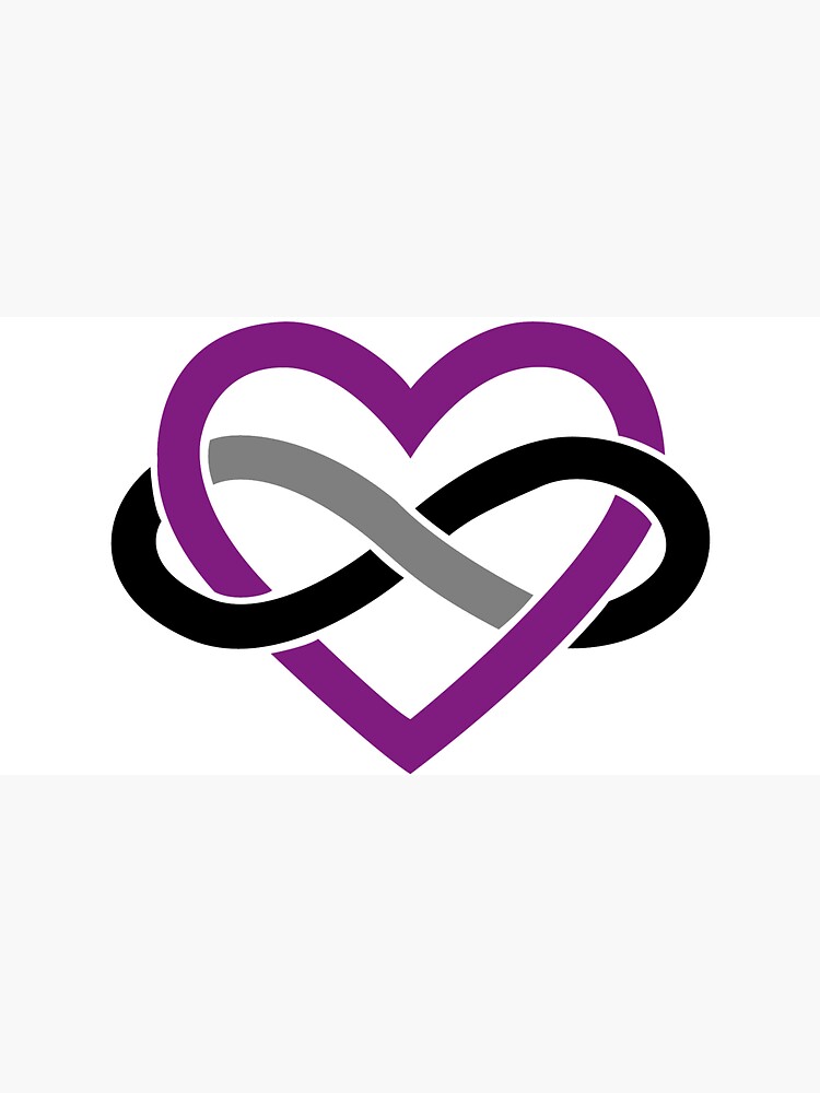 Asexual Polyamory Infinity Heart (White) by polyphiliashop