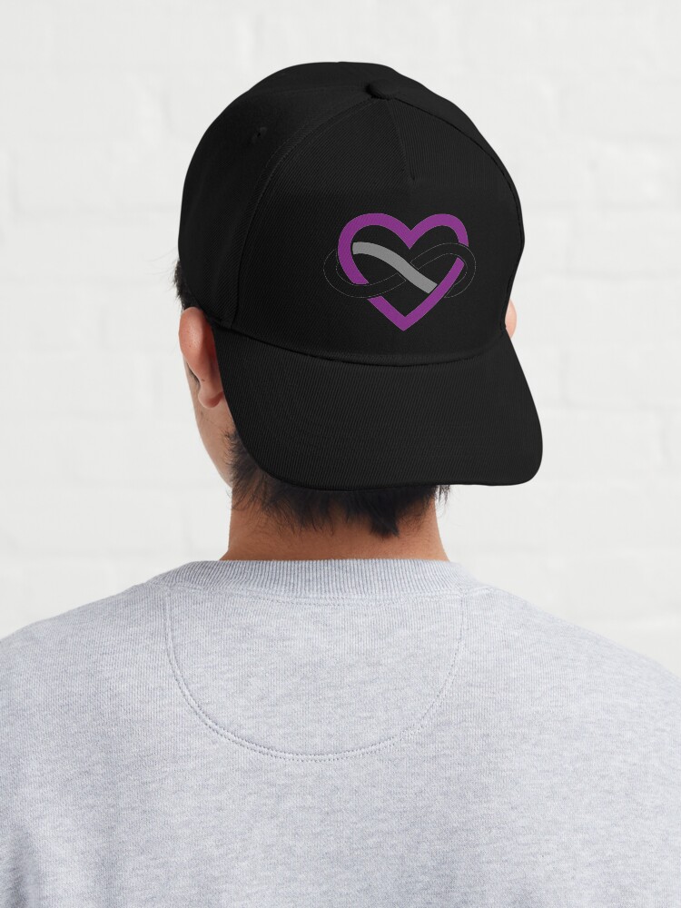 Alternate view of Asexual Polyamory Infinity Heart (White) Cap