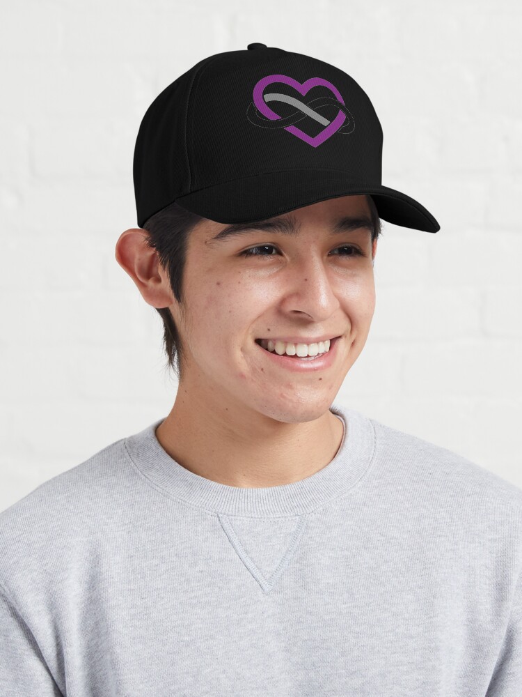 Alternate view of Asexual Polyamory Infinity Heart (White) Cap