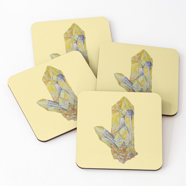 Item preview, Watercolour yellow crystal, Citrine crystal painting designed and sold by Goldstarwork.