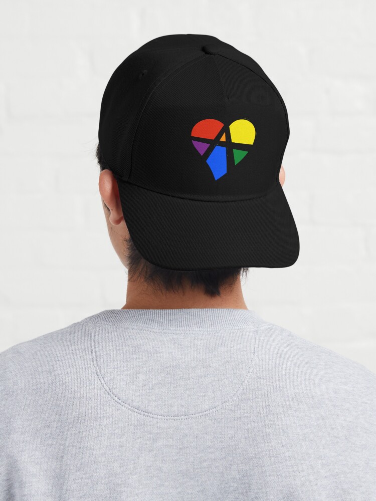 Alternate view of Rainbow Relationship Anarchy Heart (Black) Cap
