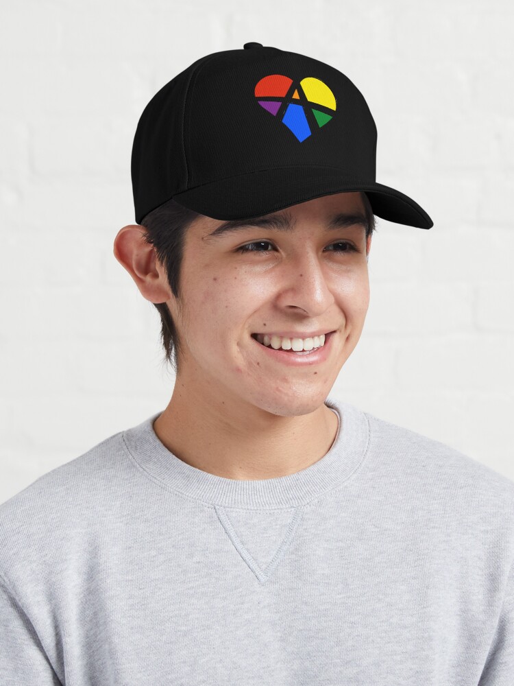 Alternate view of Rainbow Relationship Anarchy Heart (Black) Cap