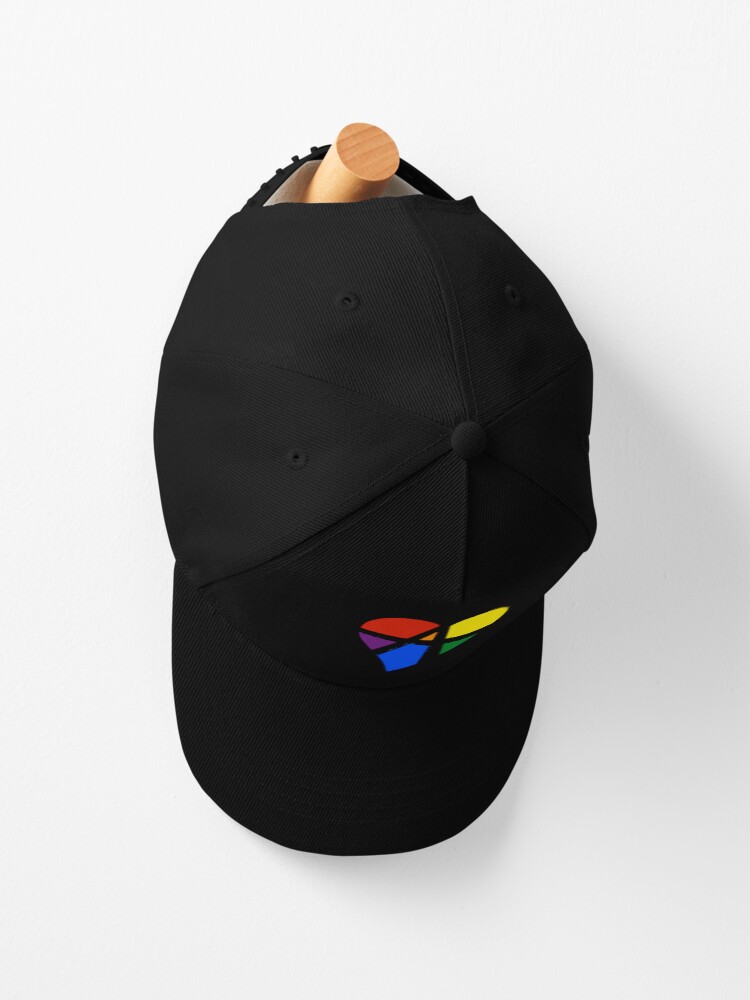 Alternate view of Rainbow Relationship Anarchy Heart (Black) Cap