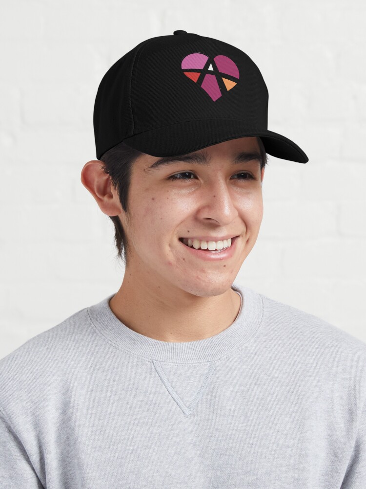 Alternate view of Lesbian Relationship Anarchy Heart (White) Cap