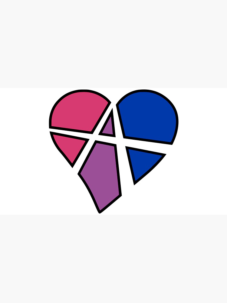 Bisexual Relationship Anarchy Heart (White) by polyphiliashop