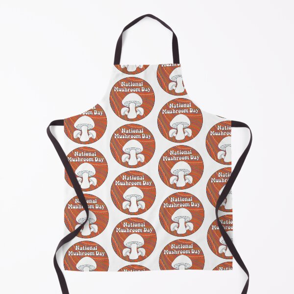 Item preview, National Mushroom Day - orange background white letters round designed and sold by FlorenciaBliss.