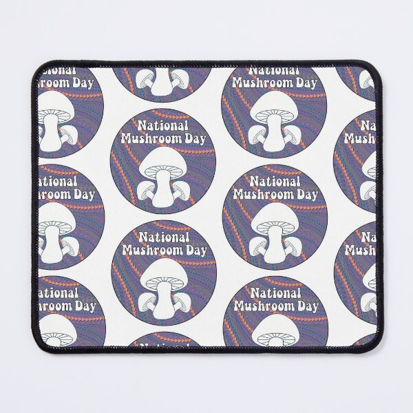 Item preview, National Mushroom Day - purple background white letters round designed and sold by FlorenciaBliss.