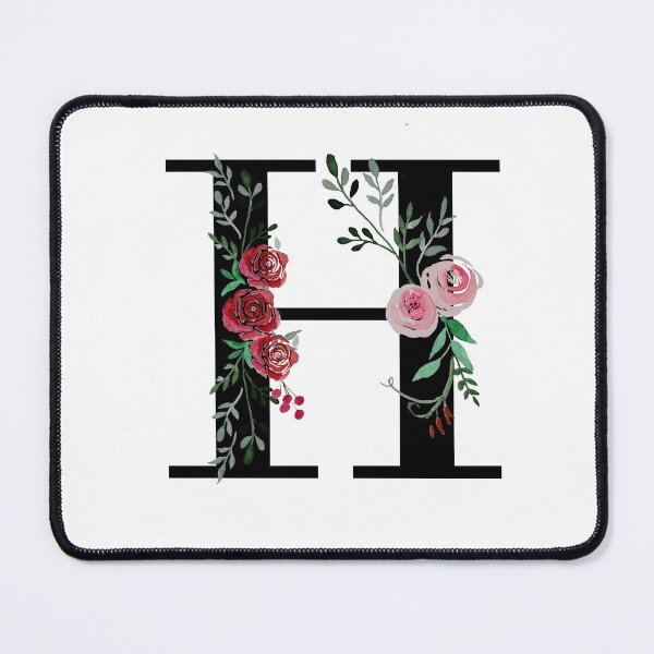 Item preview, Letter H Initials monogram floral designed and sold by Saba-Red-Ideas.