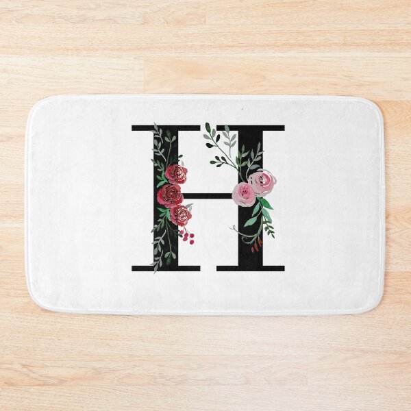 Item preview, Letter H Initials monogram floral designed and sold by Saba-Red-Ideas.