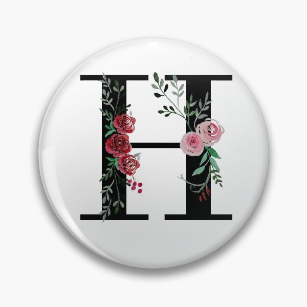 Item preview, Letter H Initials monogram floral designed and sold by Saba-Red-Ideas.