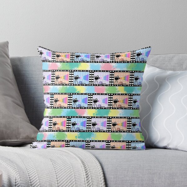 Movies and colors Throw Pillow