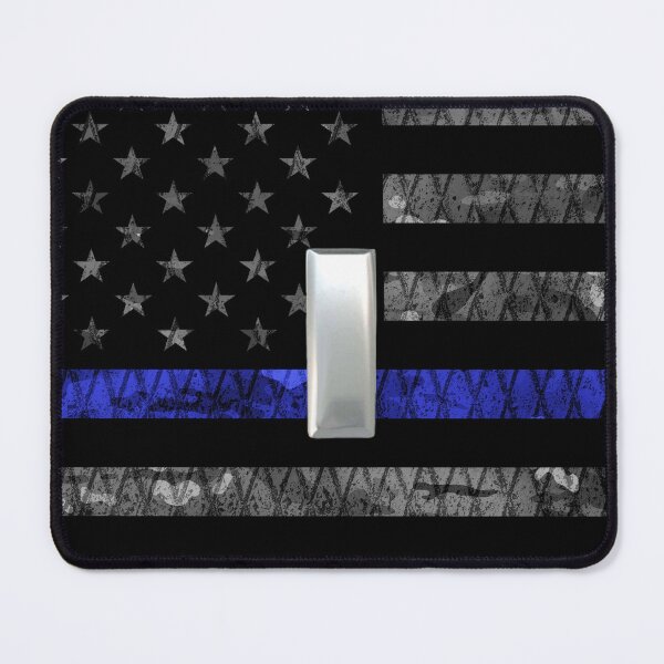 Item preview, (Silver) Lieutenant Thin Blue Line Distressed Flag designed and sold by Jared Davies.