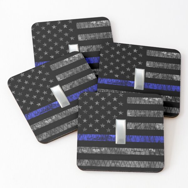 Item preview, (Silver) Lieutenant Thin Blue Line Distressed Flag designed and sold by Jared Davies.