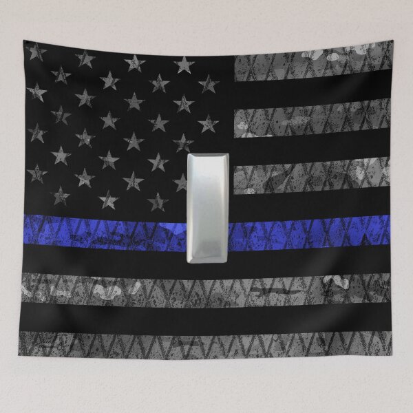 Item preview, (Silver) Lieutenant Thin Blue Line Distressed Flag designed and sold by Jared Davies.