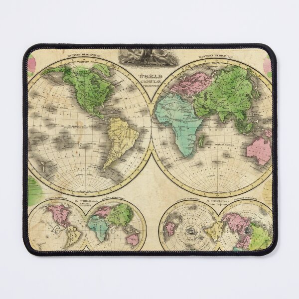Item preview, Old Map of the World in 1842 designed and sold by ganje.