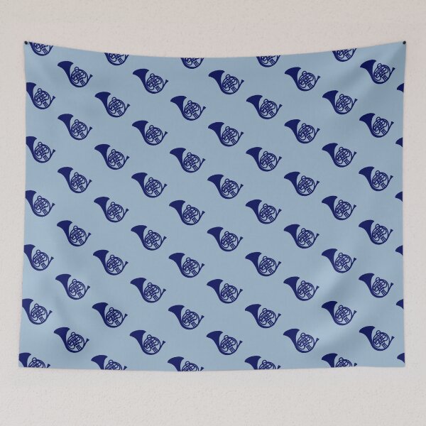 Item preview, Blue french horn designed and sold by CricketDoodles.