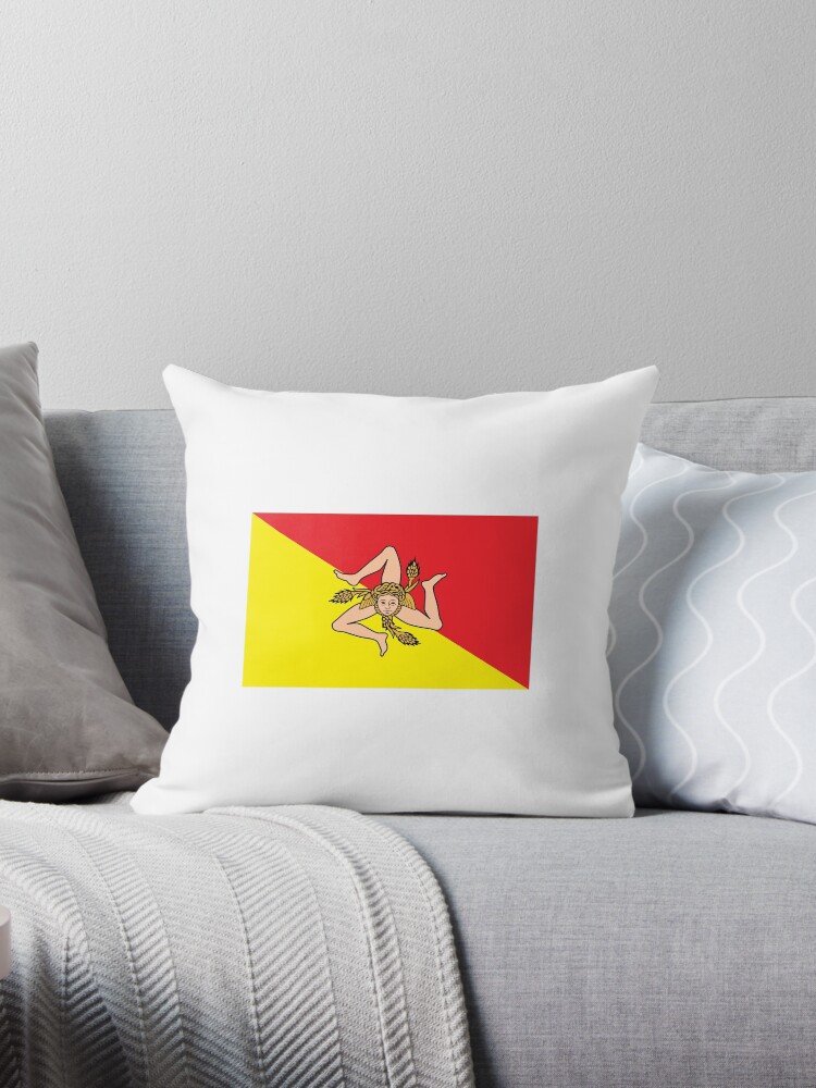 Thumbnail 1 of 3, Throw Pillow, Sicilian Flag designed and sold by ItaliaStore.