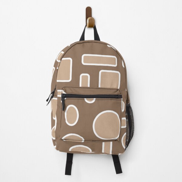 Item preview, All-Over Light Brown Circles, Oblong Shapes, Square Shapes on a Chocolate background Design designed and sold by ThisNThatImages.