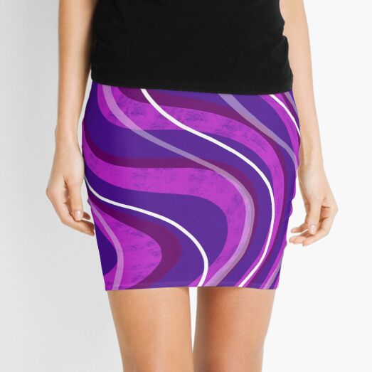 Swirly Pinks n Purples Mini Skirt