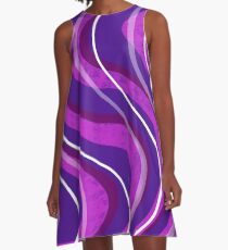 Swirly Pinks n Purples A-Line Dress