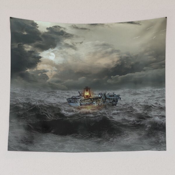 Item preview, Abandoned Boat In Ocean Storm designed and sold by NoSpecialShop.