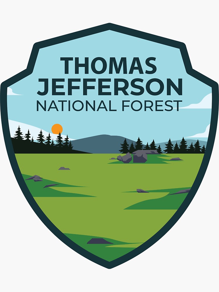 "Thomas Jefferson National Forest" Sticker for Sale by parkland