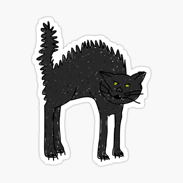 Angry Black Cat Sticker