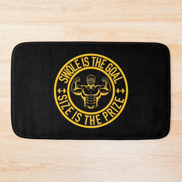 Item preview, Swole Is the Goal Size is the Prize Gym Workout Bodybuilding (Yellow) designed and sold by Gsallicat.