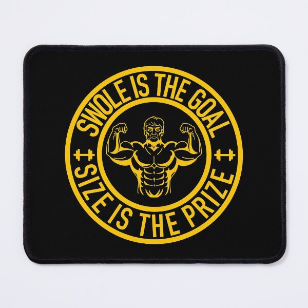 Item preview, Swole Is the Goal Size is the Prize Gym Workout Bodybuilding (Yellow) designed and sold by Gsallicat.