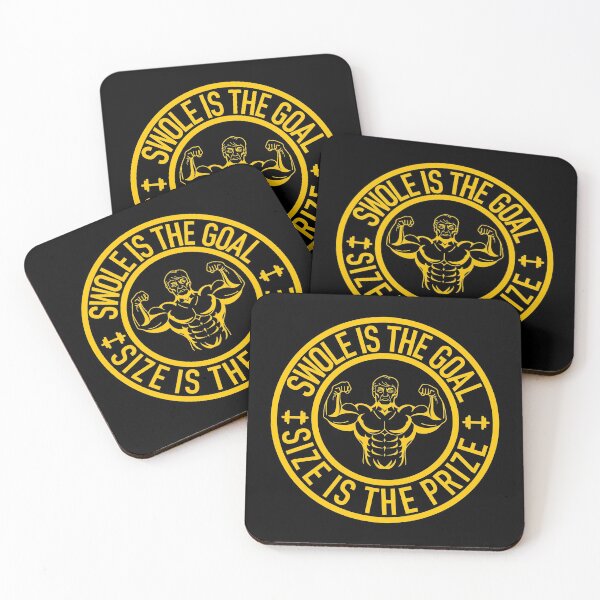 Item preview, Swole Is the Goal Size is the Prize Gym Workout Bodybuilding (Yellow) designed and sold by Gsallicat.
