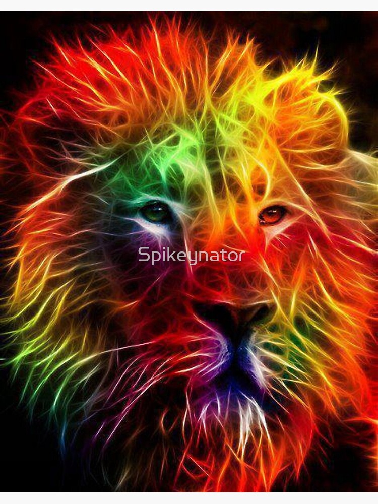 Vibrant Neon Lion Digital Art Wall Decor in 2023 | Lion canvas art, Lion  wall art, Lion art