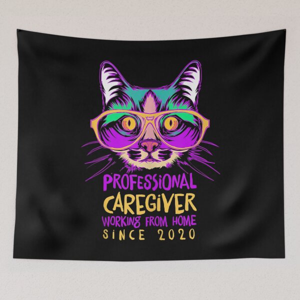 Item preview, Working From Home Caregiver Personal Care Aide Cat Lover Tank Top designed and sold by JethroShop.