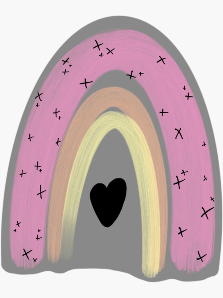 "Pastel Goth Rainbow" Sticker by DoodleCloudArt Redbubble