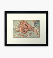 Vintage Map of Venice Italy (1920) Framed Print