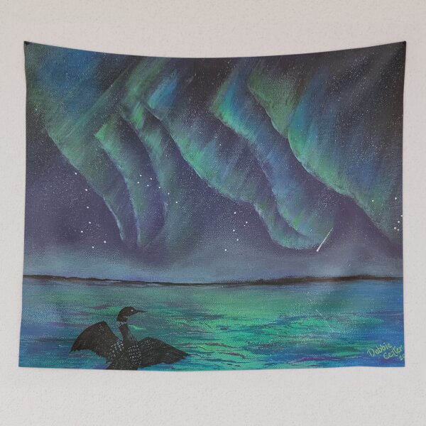 Item preview, Loon Admiring Aurora Borealis  designed and sold by Debbie Center.
