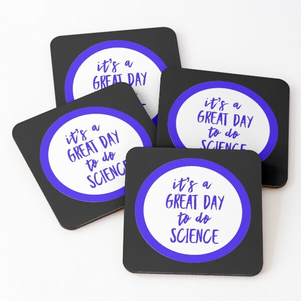 Item preview, It’s a great day to do science in black and blue font on black background designed and sold by UncleStuScience.