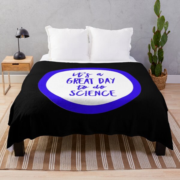 Item preview, It’s a great day to do science in black and blue font on black background designed and sold by UncleStuScience.