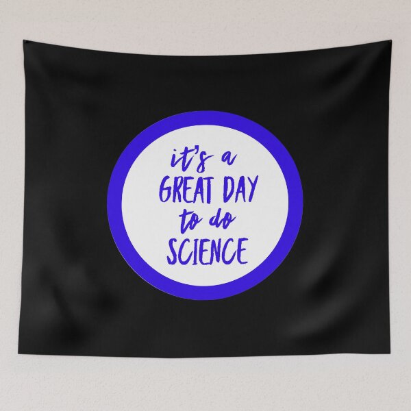 Item preview, It’s a great day to do science in black and blue font on black background designed and sold by UncleStuScience.