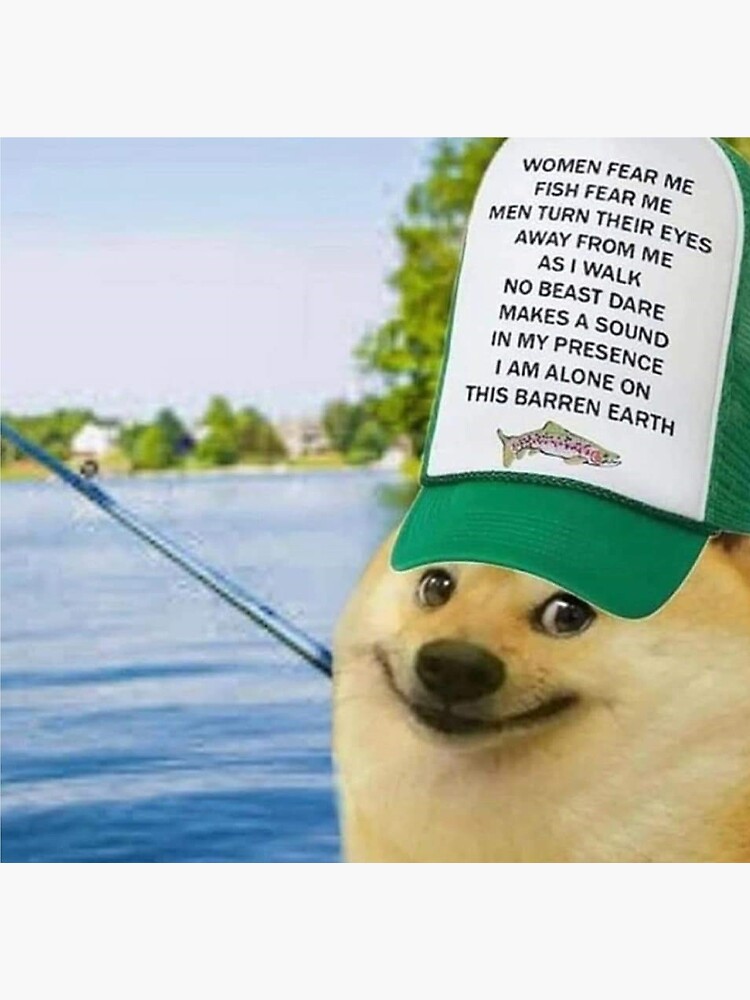 Discover Doge Fishing Meme Premium Matte Vertical Poster