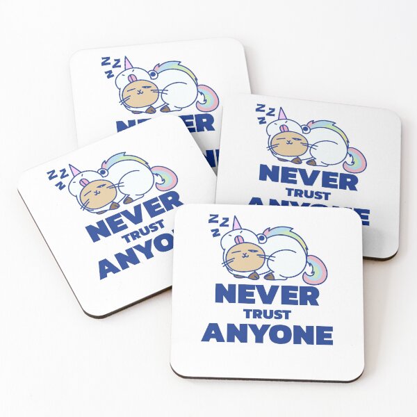 Item preview, Never trust anyone - cat sleeps unicorn - never trust anyone designed and sold by emm-j.