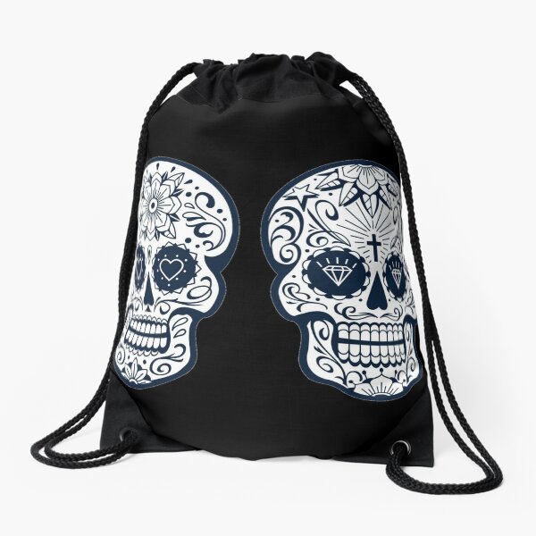 Mexican skull with patterns Drawstring Bag