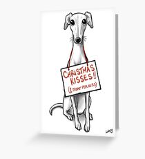 Christmas Whippet Snogs Greeting Card