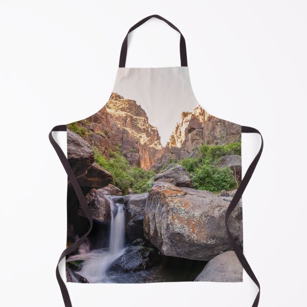 Item preview, Rocky Ravine With Small Waterfall Against Cloudless Sky designed and sold by pandovisky.