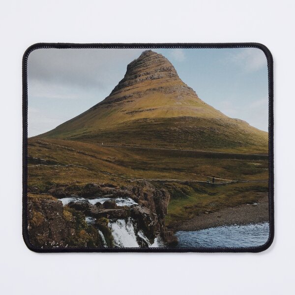 Item preview, brown mountain near body of water under white clouds designed and sold by pandovisky.