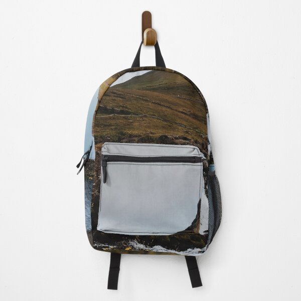 Item preview, brown mountain near body of water under white clouds designed and sold by pandovisky.