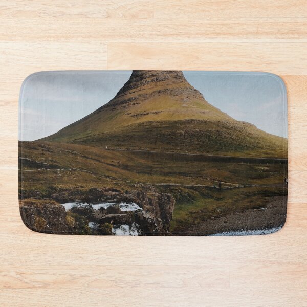 Item preview, brown mountain near body of water under white clouds designed and sold by pandovisky.