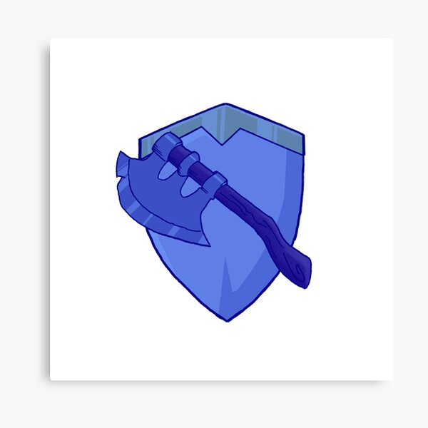 blue shield and Axe Canvas Print