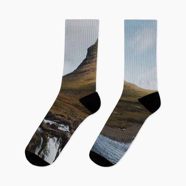 Item preview, brown mountain near body of water under white clouds designed and sold by pandovisky.