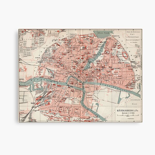 Item preview, Vintage Map of Königsberg Germany (1905)  designed and sold by BravuraMedia.