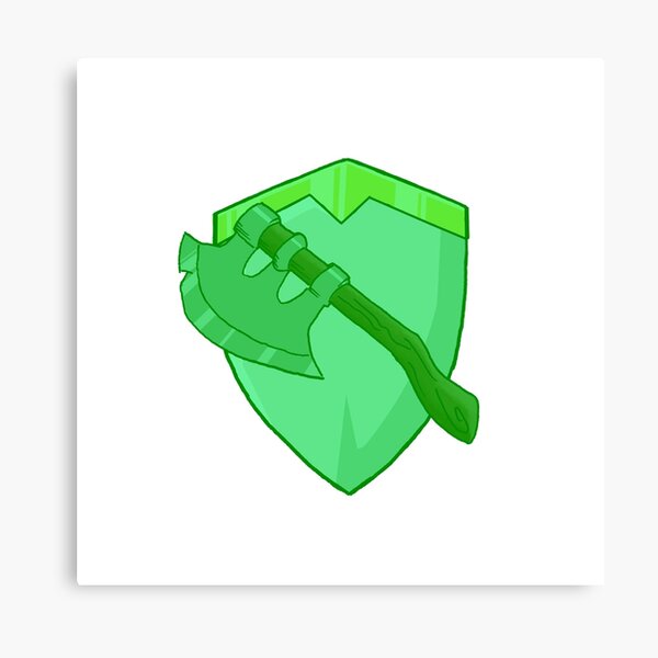 Green shield and Axe Canvas Print